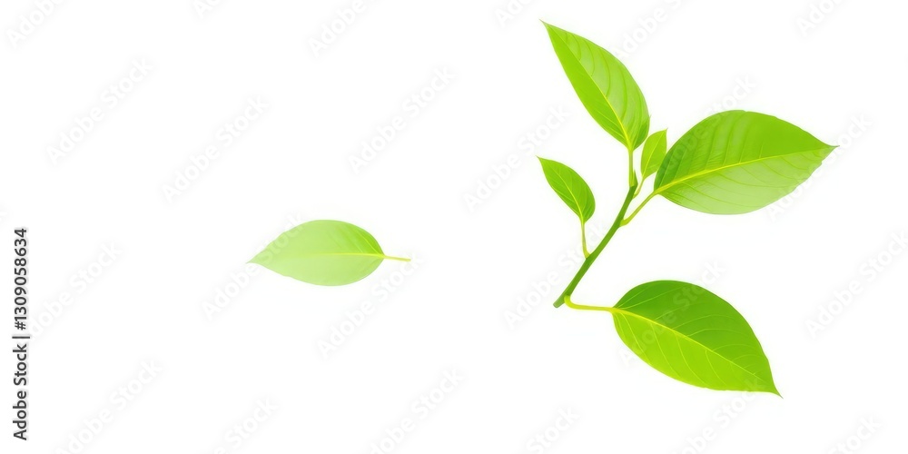 Single vibrant green plant, isolated on pure white background, organic, photography Single vibrant green plant, isolated on pure white background, organic, photography