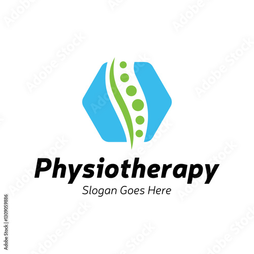 Physiotherapy logo design. Orthopedic spine and physiotherapy logo design vector template.