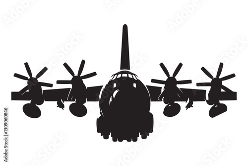 Silhouette Military Transport Aircraft Lockheed C 130 Hercules Airplane