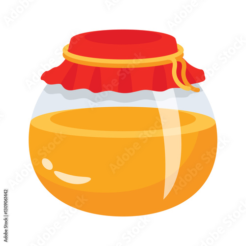 3d icon showing preserved honey pot covered with cloth