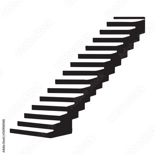 Wallpaper Mural Ascending Steps Silhouette Illustration for Success and Growth Concept Torontodigital.ca