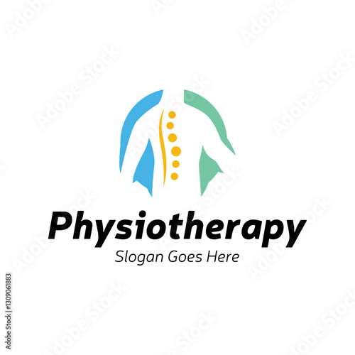 Physiotherapy logo design. Orthopedic spine and physiotherapy logo design vector template.