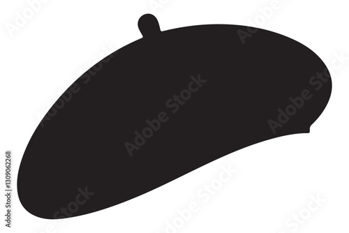 French Beret Hat Silhouette Vector Art Fashion Apparel Graphic