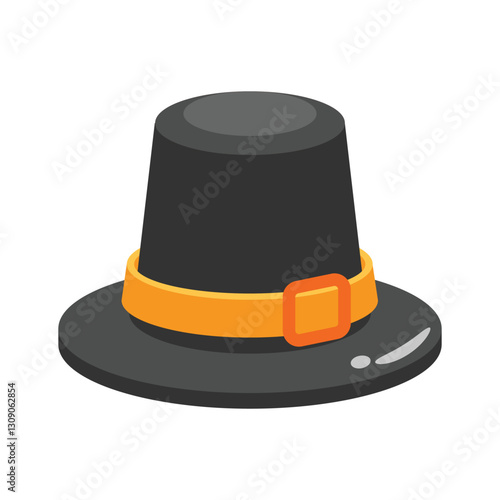Grab this 3d style icon showing pilgrim hat