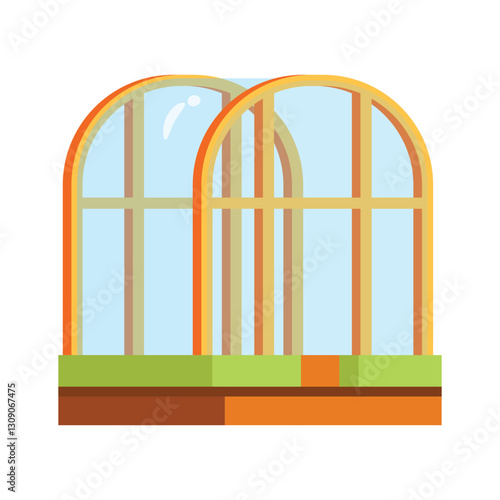 Ready to use 3d style icon of glasshouse