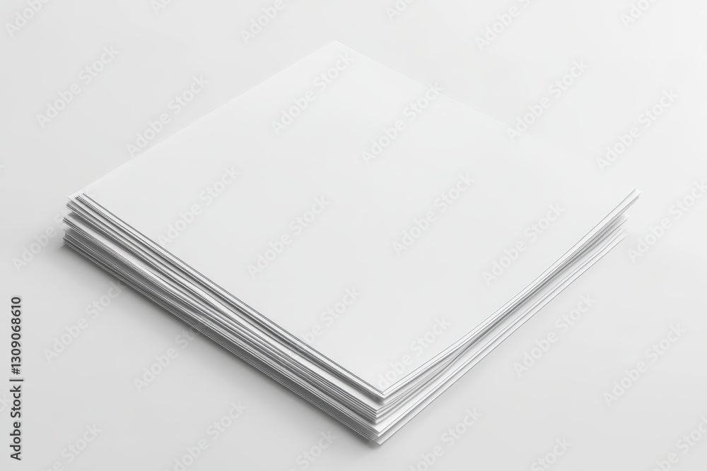 Blank Paper Stack for White Background, Mockup. Blank Paper Stack for White Background, Mockup.