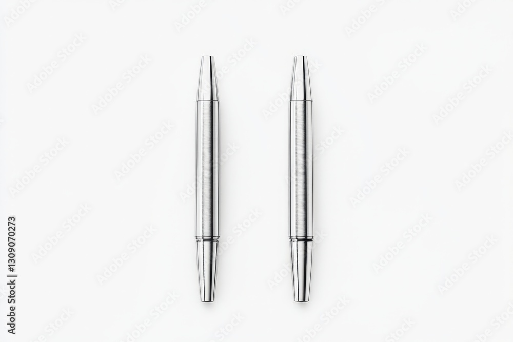 Silver Pens for Minimalist Office Desk Setup. Silver Pens for Minimalist Office Desk Setup.