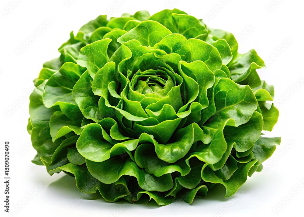 Fototapeta premium High-resolution PNG image: a crisp, fresh green lettuce head, perfect for salads; healthy eating.