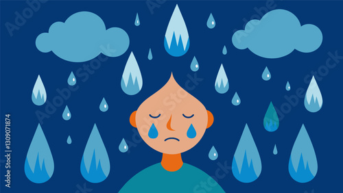 Raindrops on my skin. Vector illustration