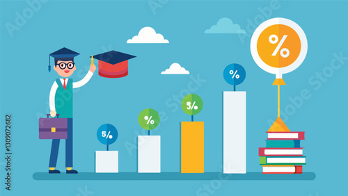 An infographic detailing how compound interest can drastically increase the total amount owed on student loans over time.. Vector illustration