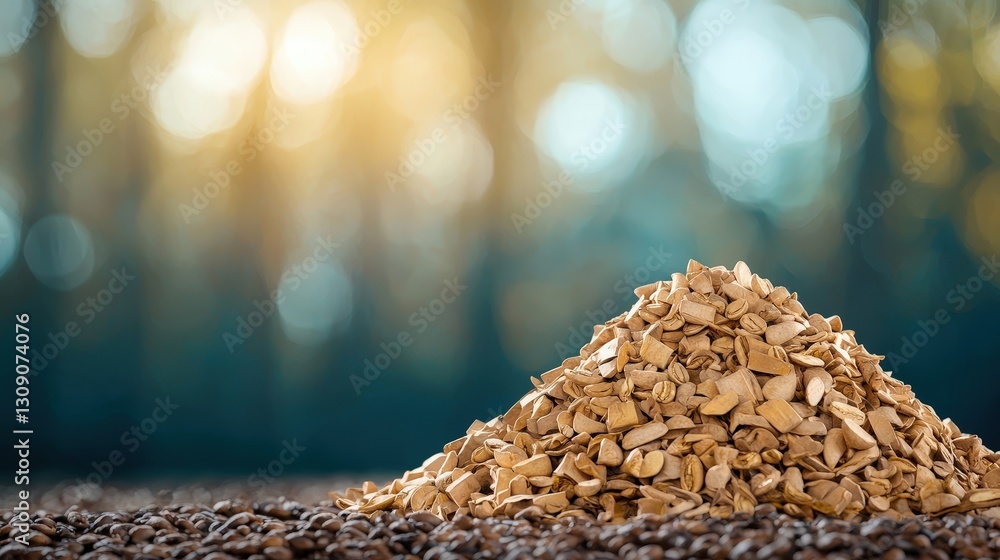 Obraz premium Pile of Seeds on Coffee Beans with Soft Focus Background Effect