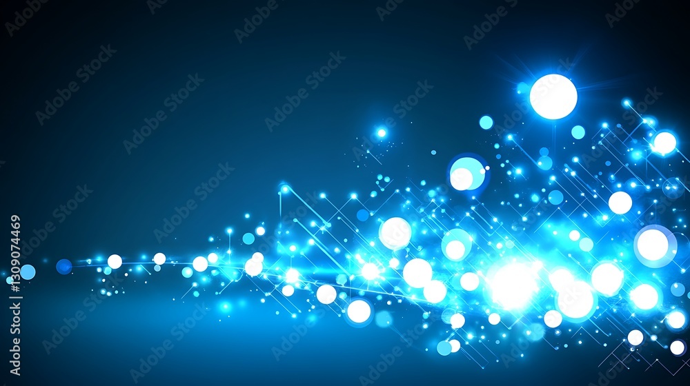 Fototapeta premium Radiant network connectivity illuminated on a dark blue backdrop