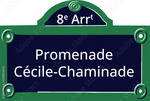 8e Arrt, Elegant Parisian Street Sign