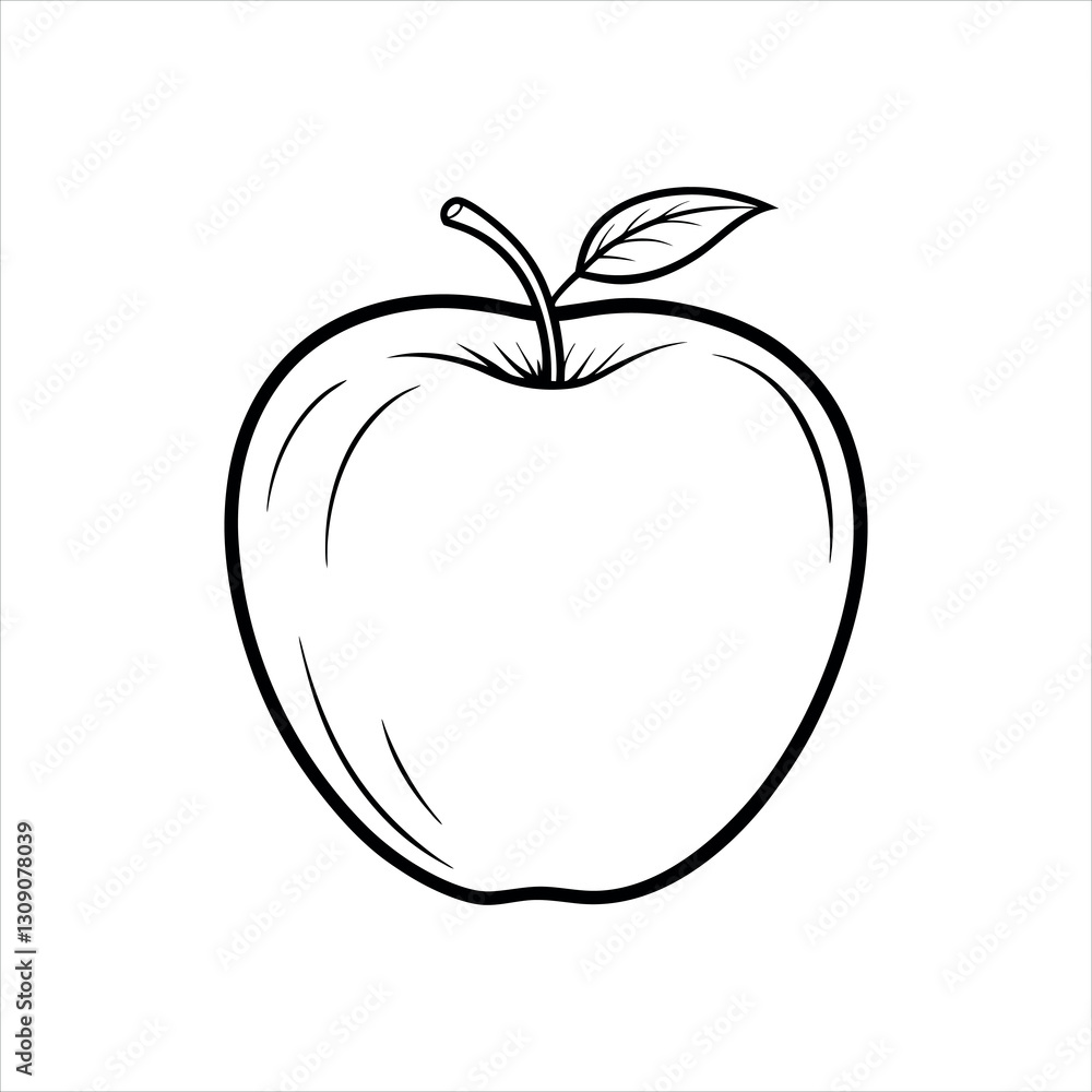 Apple Vector Illustration on White Background | High-Quality Digital Artwork Apple Vector Illustration on White Background | High-Quality Digital Artwork
