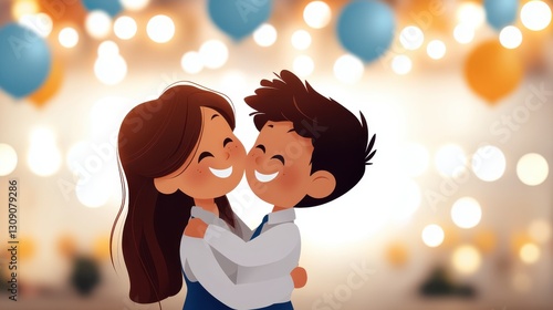 Teenagers celebrate prom night with laughter and dance under bright lights