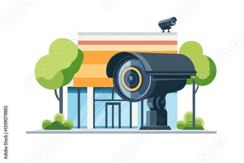 Modern Security Camera Monitoring Retail Storefront Design