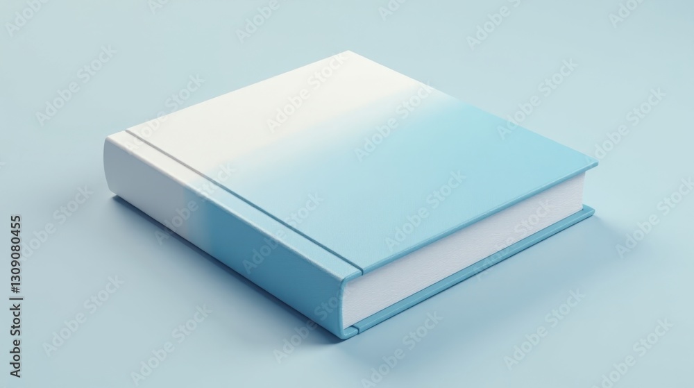 A Pale Blue Book with a Subtle Gradient Cover Resting on a Matching Background A Pale Blue Book with a Subtle Gradient Cover Resting on a Matching Background