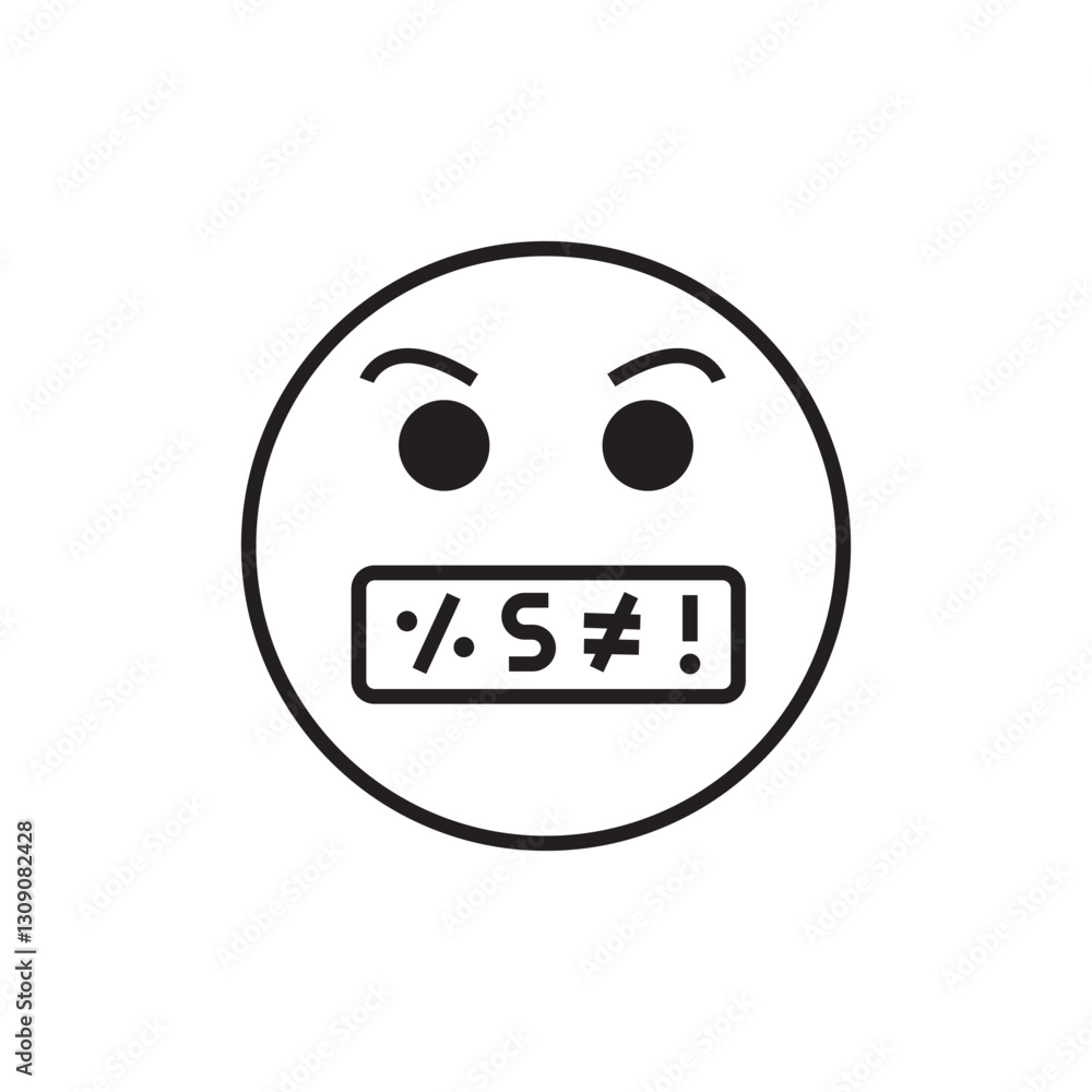 Fototapeta premium Angry Emoji Face Icon 