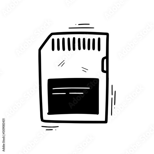 Hand Drawn Memory Card Illustration. Doodle Vector. Isolated on White Background - EPS 10 Vector