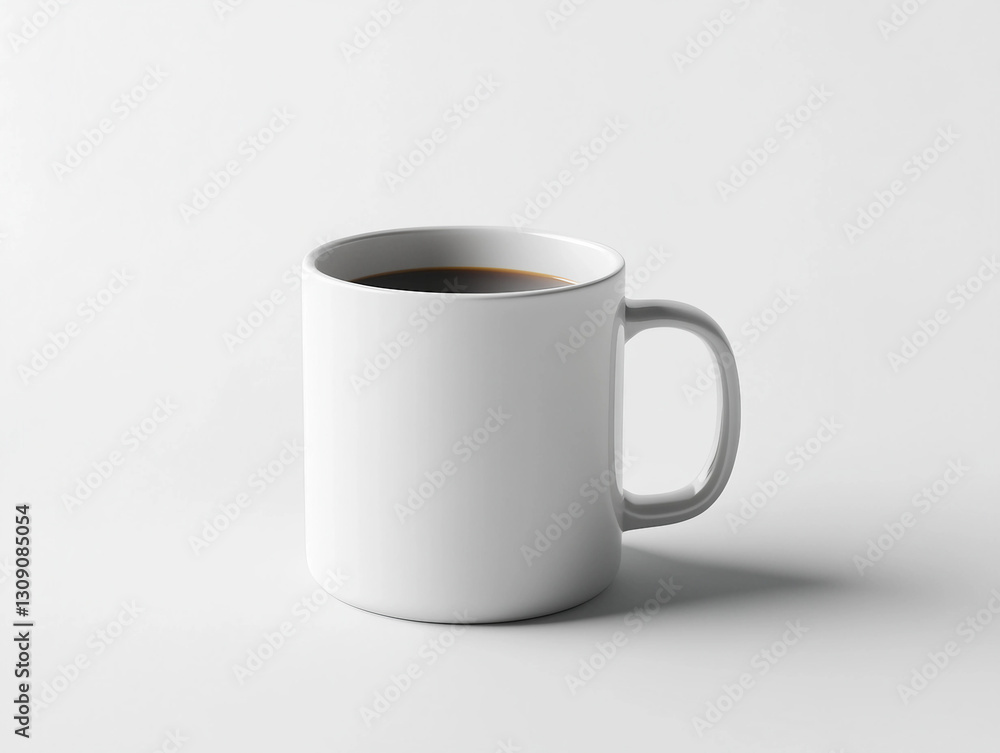 Fototapeta premium A white coffee cup with a dark brown liquid in it