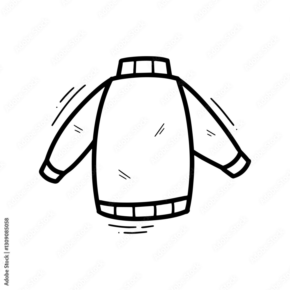 Hand Drawn Sweater Illustration. Doodle Vector. Isolated on White Background - EPS 10 Vector Hand Drawn Sweater Illustration. Doodle Vector. Isolated on White Background - EPS 10 Vector