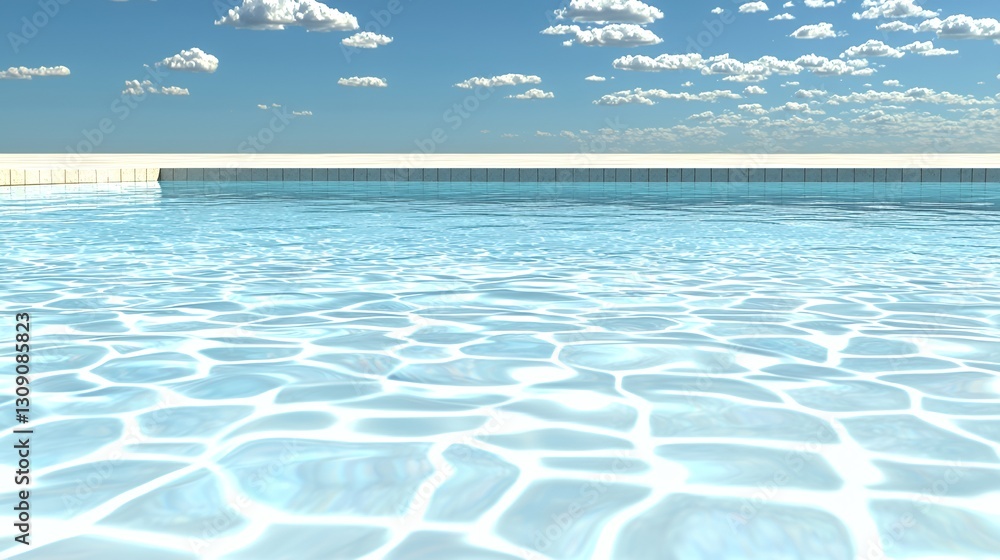 Obraz premium Calm Blue Pool Water Under Sunny Sky