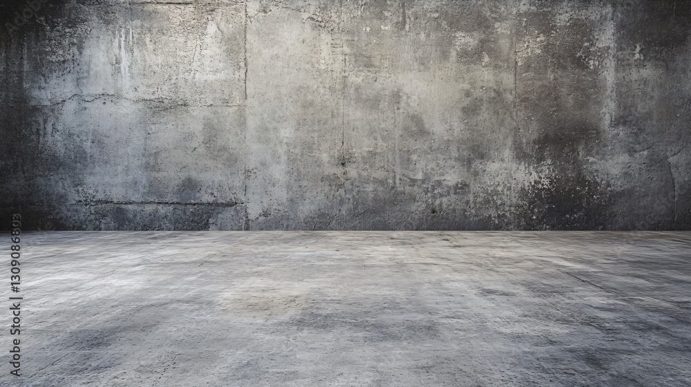 Grunge Concrete Room Interior - Empty Space with Textured Walls and Floor Grunge Concrete Room Interior - Empty Space with Textured Walls and Floor