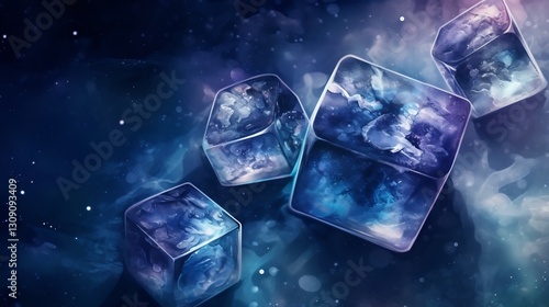 Cosmic Ice Cubes Floating in Nebula.