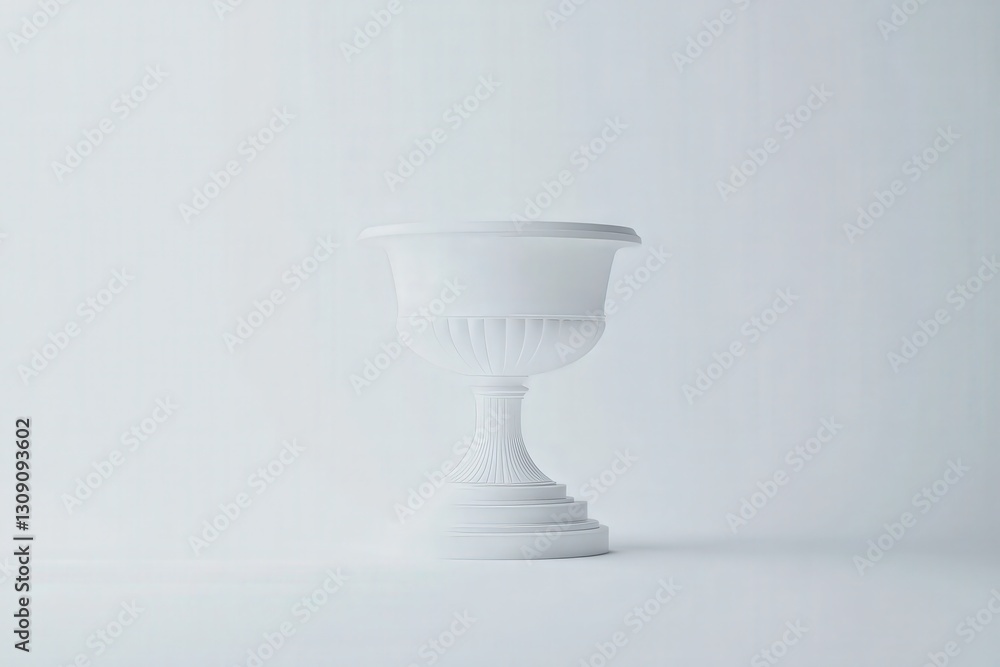 White Urn on Studio Background. White Urn on Studio Background.