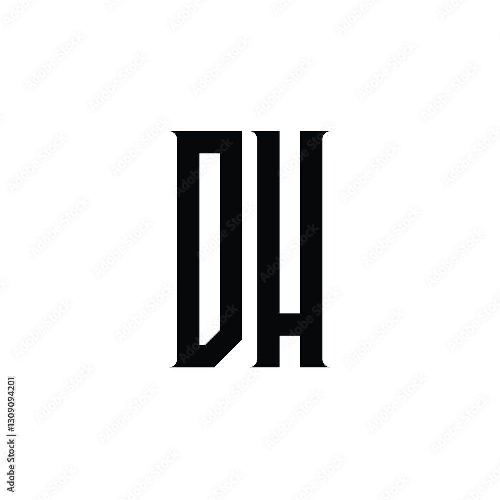 DH monogram logo design letter text name symbol monochrome logotype alphabet character simple logo DH monogram logo design letter text name symbol monochrome logotype alphabet character simple logo