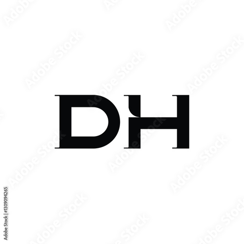 DH monogram logo design letter text name symbol monochrome logotype alphabet character simple logo