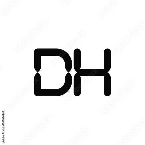 DH monogram logo design letter text name symbol monochrome logotype alphabet character simple logo