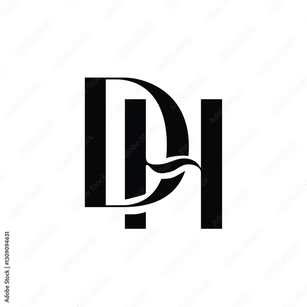 DH monogram logo design letter text name symbol monochrome logotype alphabet character simple logo DH monogram logo design letter text name symbol monochrome logotype alphabet character simple logo