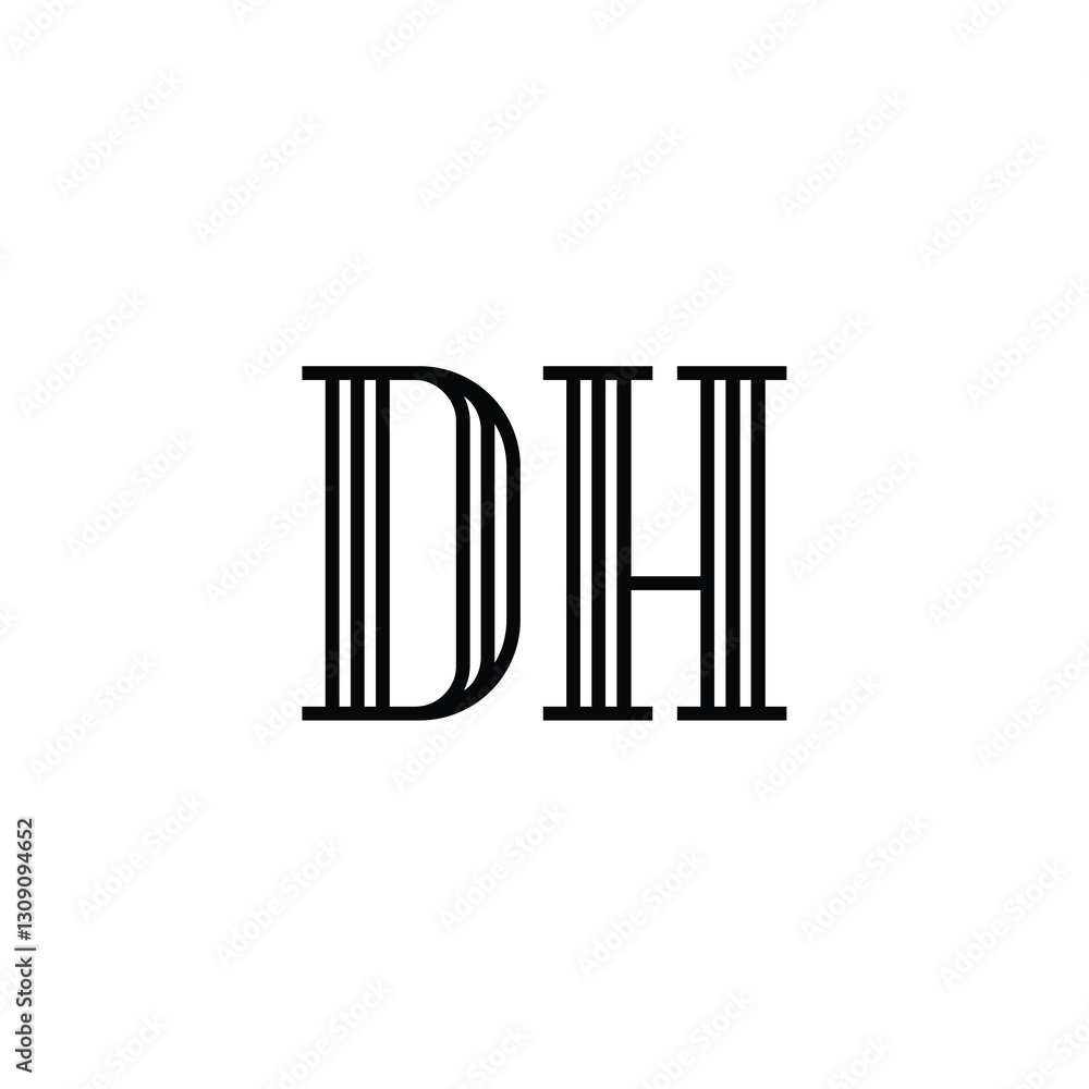 DH monogram logo design letter text name symbol monochrome logotype alphabet character simple logo DH monogram logo design letter text name symbol monochrome logotype alphabet character simple logo