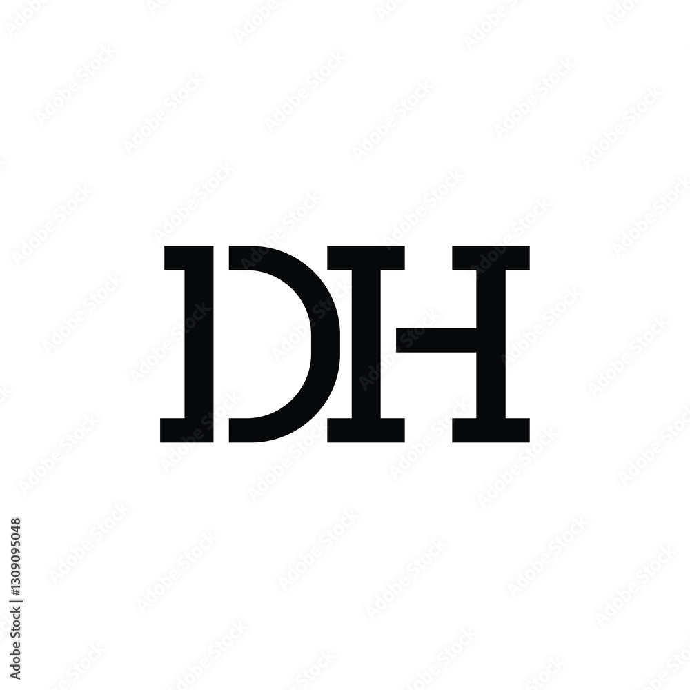 DH monogram logo design letter text name symbol monochrome logotype alphabet character simple logo DH monogram logo design letter text name symbol monochrome logotype alphabet character simple logo