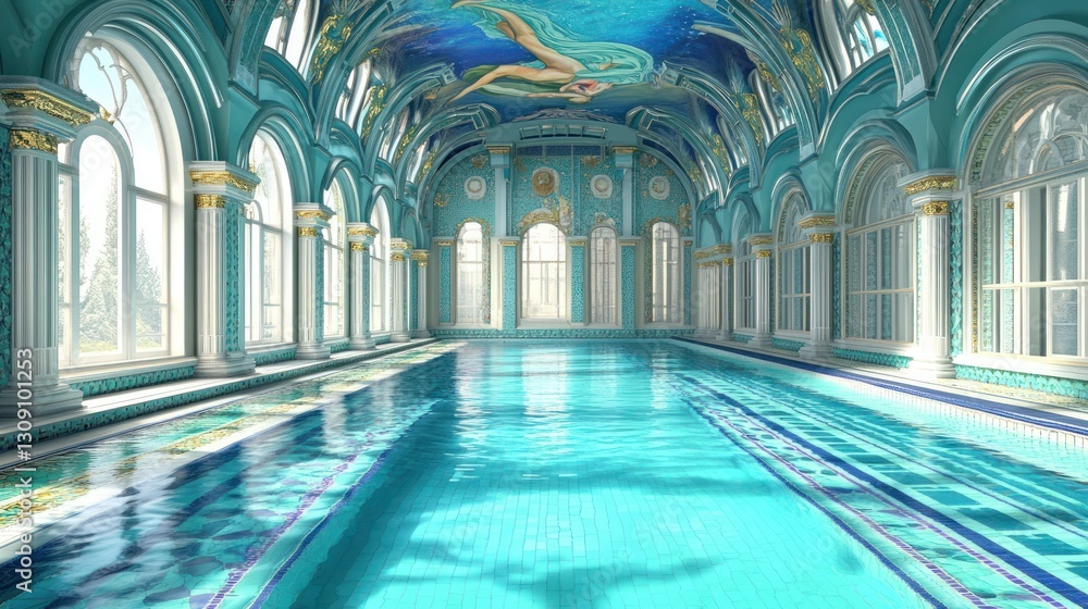 Fototapeta premium Luxurious Pool Hall Interior