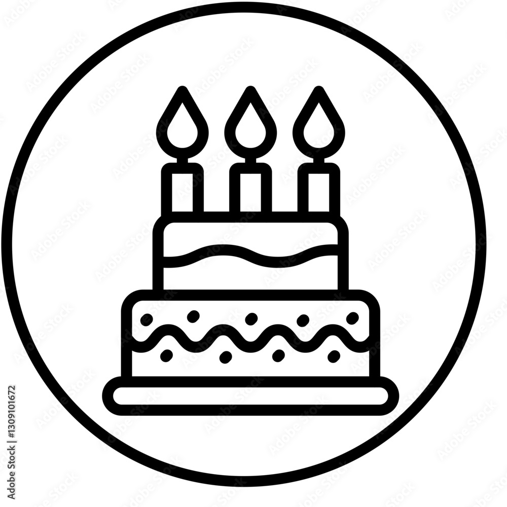 Vector Design Birthday Cake Icon Style Vector Design Birthday Cake Icon Style