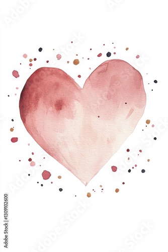 Wallpaper Mural Vibrant abstract heart in watercolor with soft splashes and expressive strokes Torontodigital.ca