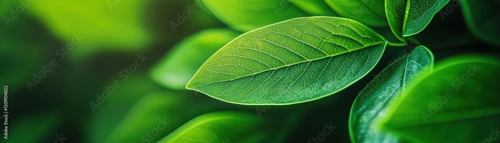 Vibrant Green Leaf Emphasizing Nature's Detail Against a Softly Blurred Background Creating a Tranquil Atmosphere of Natural Beauty and Growth Vibrant Green Leaf Emphasizing Nature's Detail Against a Softly Blurred Background Creating a Tranquil Atmosphere of Natural Beauty and Growth