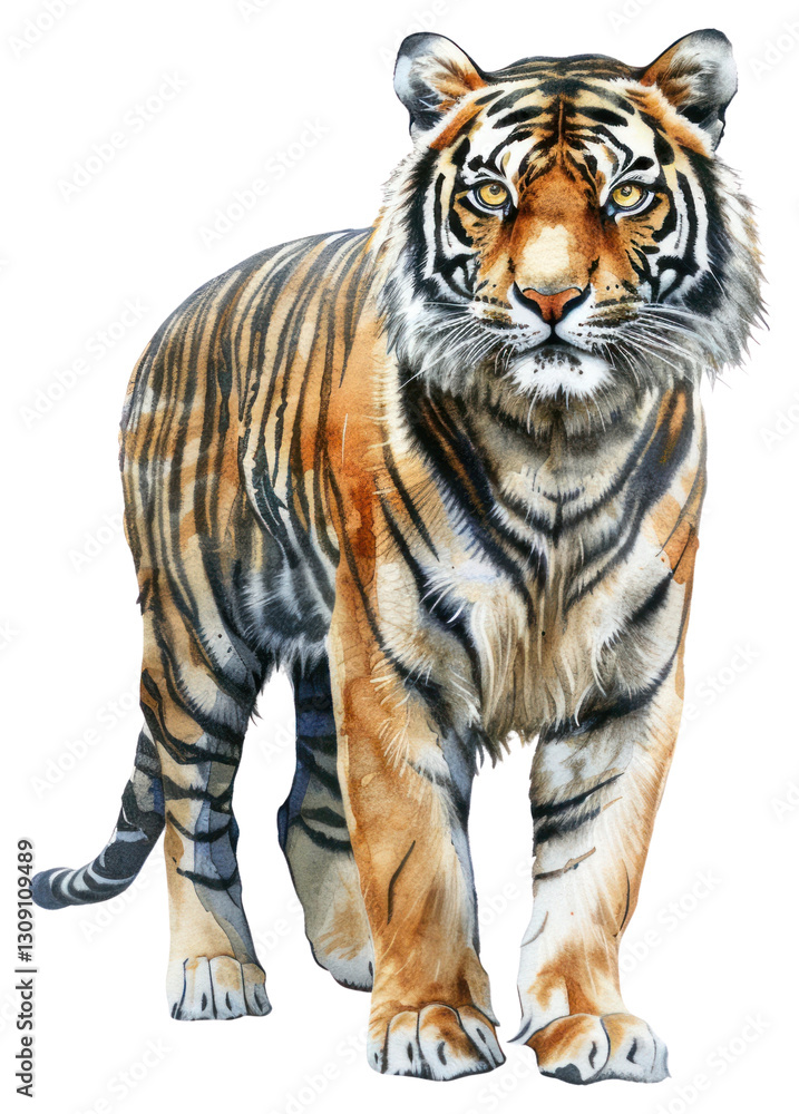 Obraz premium PNG A tiger illustration watercolor realistic.