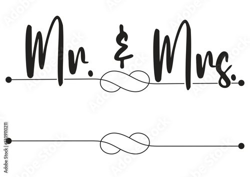 Mr and Mrs Wedding Vector