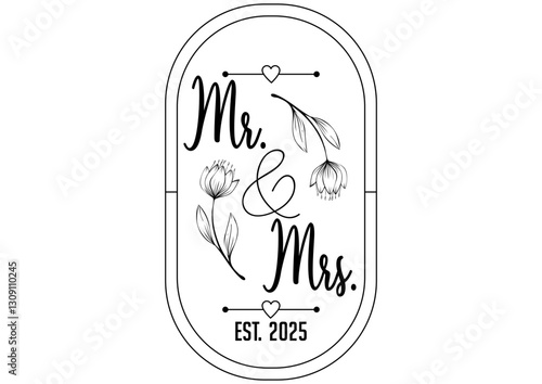 Mr and Mrs Wedding Vector