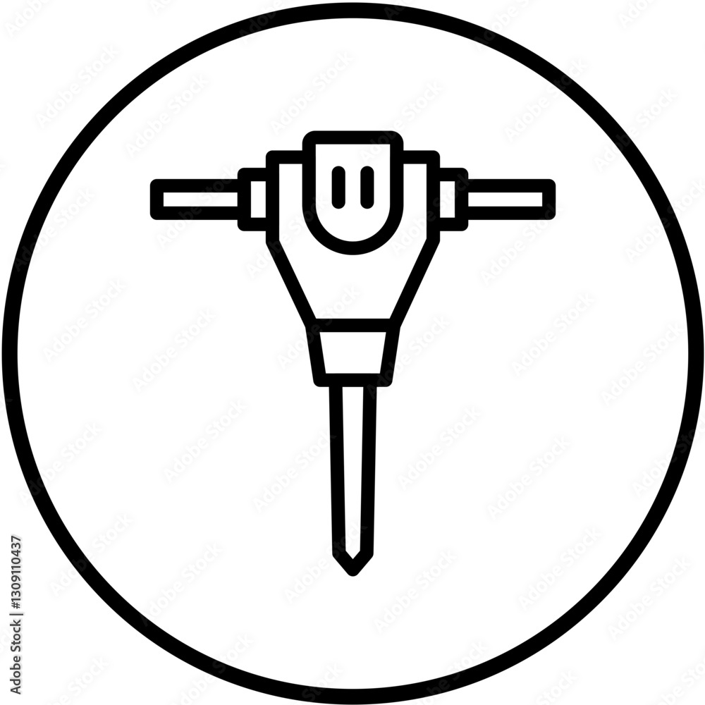 Jackhammer Vector Design Icon Style Jackhammer Vector Design Icon Style