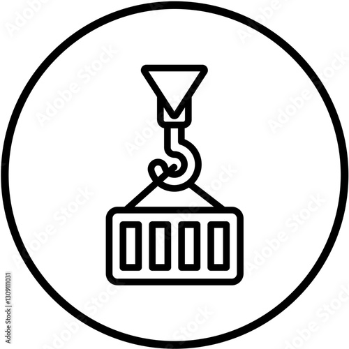 Crane Pulley Vector Design Icon Style