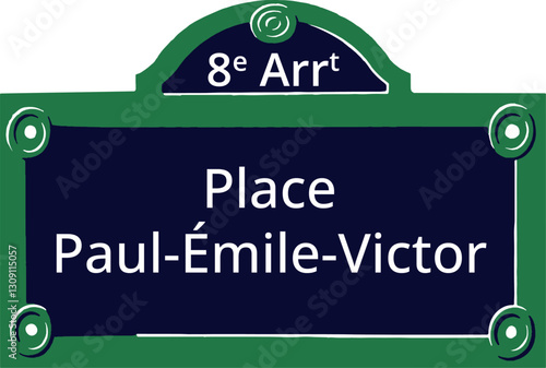 8e Arrt, Elegant Parisian Street Sign