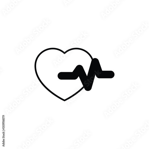 Heart Beats icon vector stock illustration