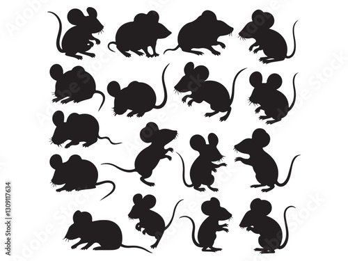 vector silhouettes of cats