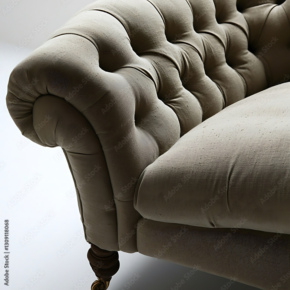 Fototapeta premium A brown couch with a white pillow on it