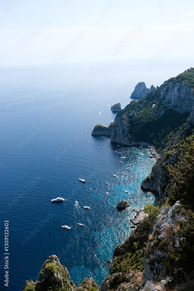 Fototapeta premium Capri, Italy, sea, rock, beach, island