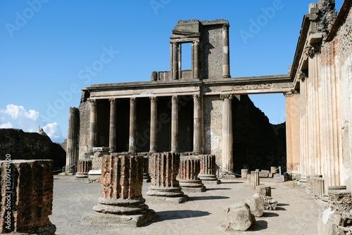 Quadro su tela Pompeii, Naples, Italy, rome, ruins, road, stone road, unesco